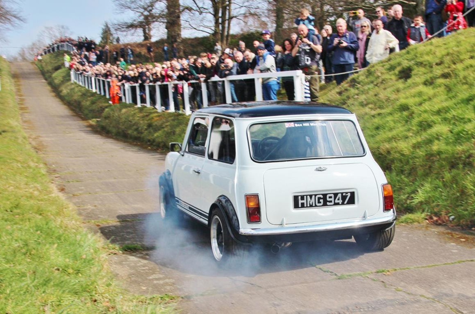 Minis mass for Brooklands open day