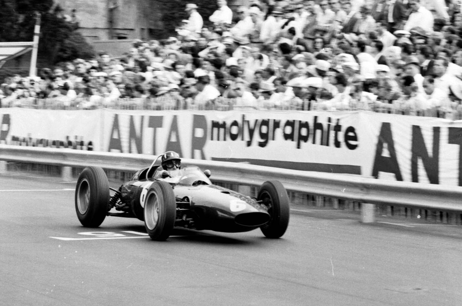 Graham Hill (BRM P57) en route to victory in Monaco, when the 1963 F1 season started in May