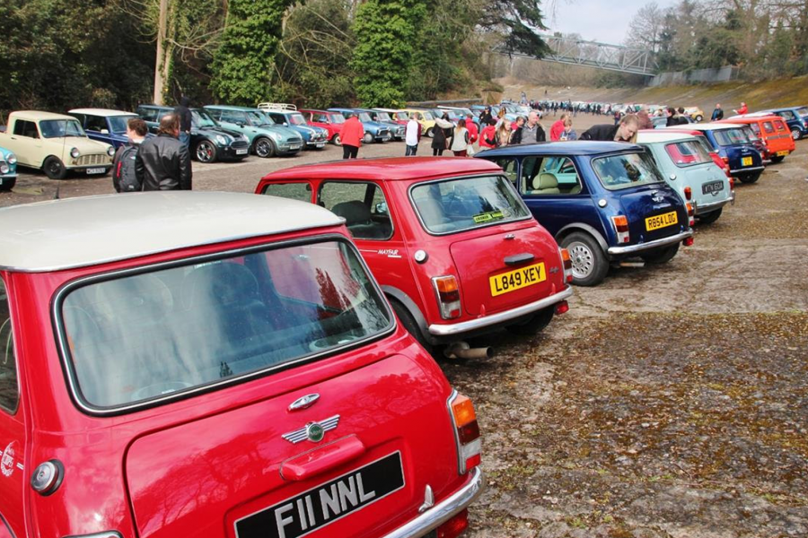 Minis mass for Brooklands open day